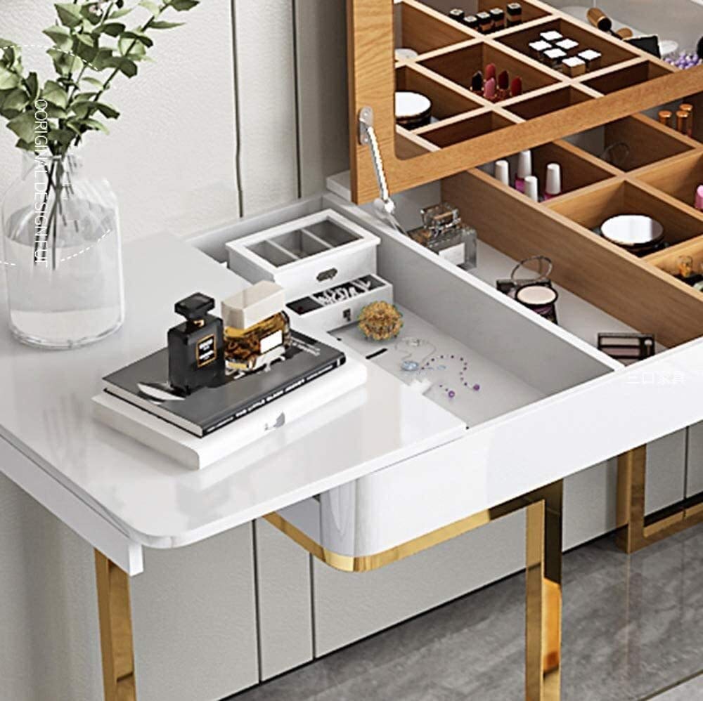 【Furniture】Vanity Table Set Creative Nordic Light Luxury Environmental Dressing Table Modern Simple Dresser