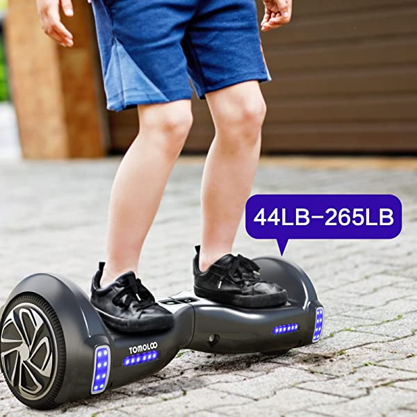 TOMOLOO Hoverboard for Kids and Adult, Hover Board Self Balancing Scooter 6.5" Two-Wheel Self Balancing App Controlled Electric Self Balancing Scooter UL2272 Certified Black