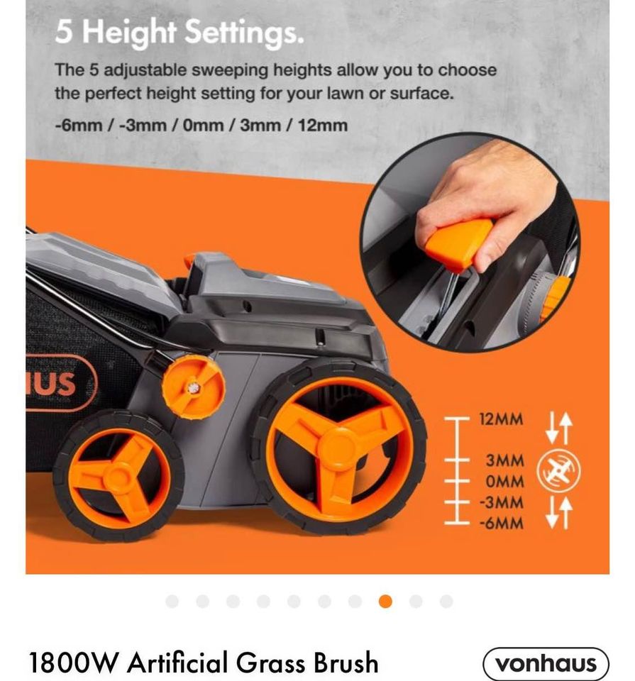 Vonhaus 1800W Artificial Grass Brush