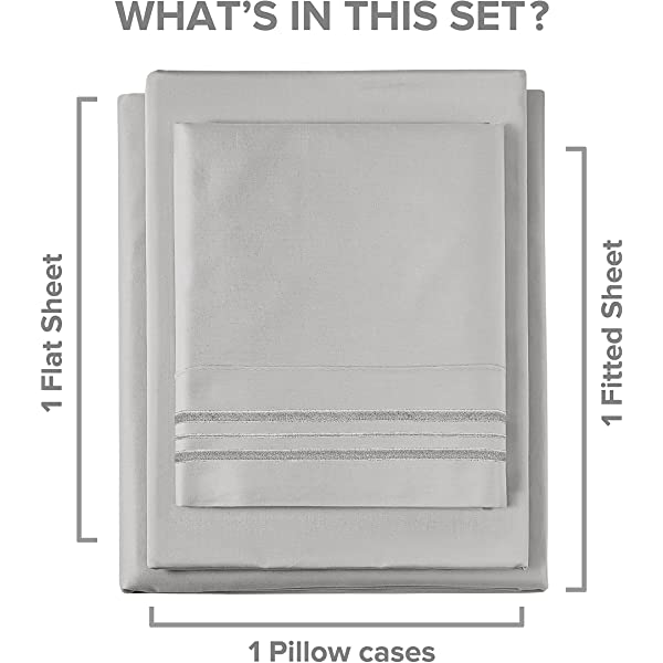 Queen Size Sheet Set - 4 Piece - Hotel Luxury Bed Sheets - Extra Soft - Deep Pockets - Easy Fit - Breathable & Cooling Sheets - Wrinkle Free - Comfy – Dark Grey Bed Sheets - Queens Sheets – 4 PC Queen Grey