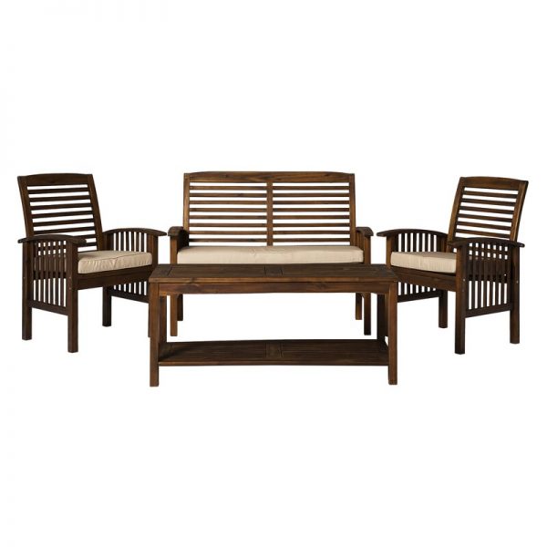 Diboll Solid Wood 4 – Person Seating Group