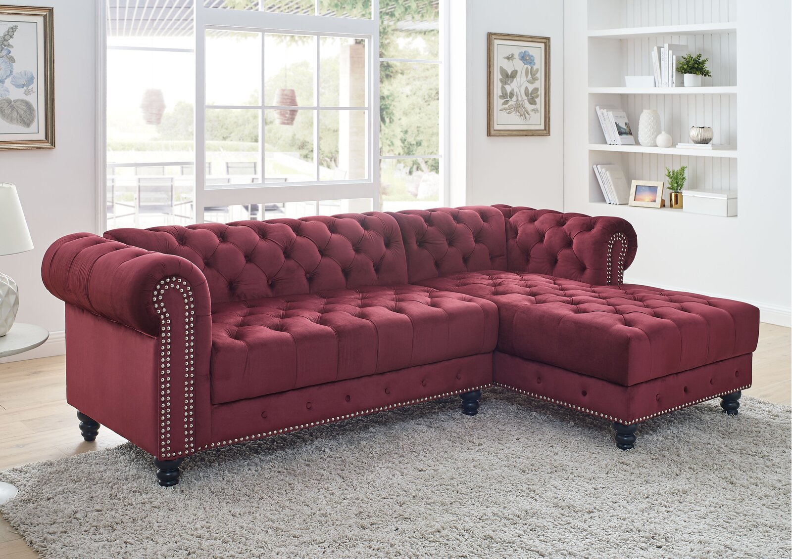 【Furniture】Lora 2 - Piece Upholstered Chaise Sectional