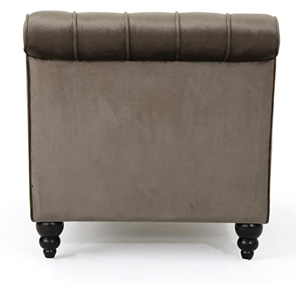 Christopher Knight Home Rubie Velvet Chaise, Grey