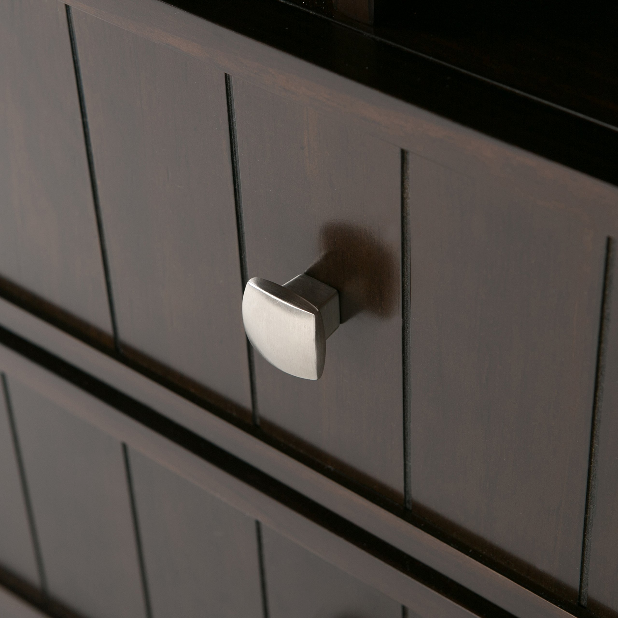 【Furniture】Solid Pine Wood 54 inch Rustic Sideboard Buffet Credenza in Dark Tobacco Brown