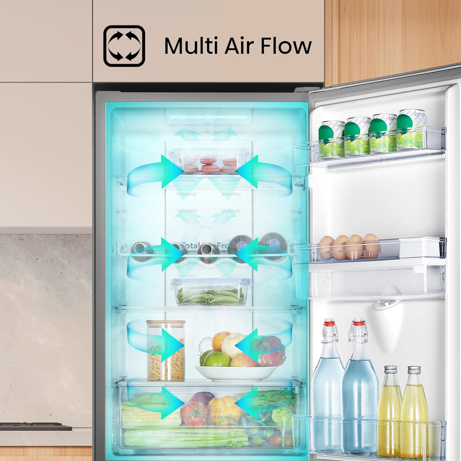 Hisense RB327N4WCE 55cm Freestanding 5050 Fridge Freezer - 251 litre capacity - Total No Frost - Non-plumbed Water Dispenser - Silver - E Rated, H182.4 x W55 x D55.6 (cm)