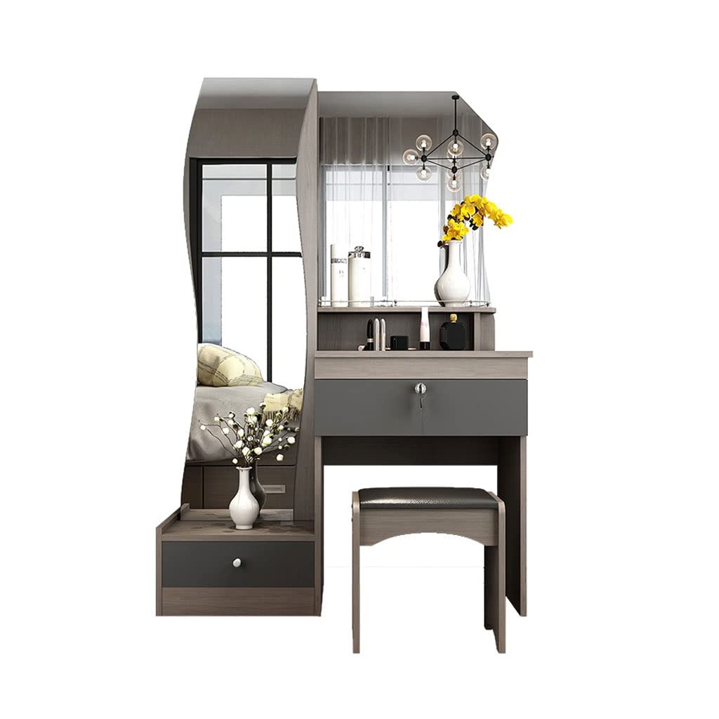 【Furniture】Bedroom Table Vanity Table Set Bedroom Storage Dresser Modern Women's Full-length Mirror