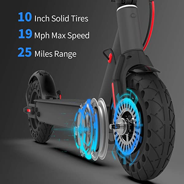 Hiboy S2 Pro Electric Scooter - 10" Solid Tires - 25 Miles Long-range & 19 Mph Folding Commuter Electric Scooter for Adults