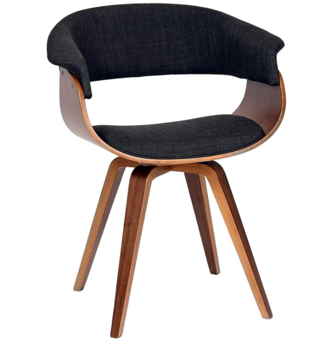 Armen Living Summer Chair in Charcoal Fabric and Walnut Wood Finish, 31" x 25" x 22"