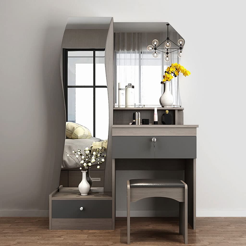【Furniture】Bedroom Table Vanity Table Set Bedroom Storage Dresser Modern Women