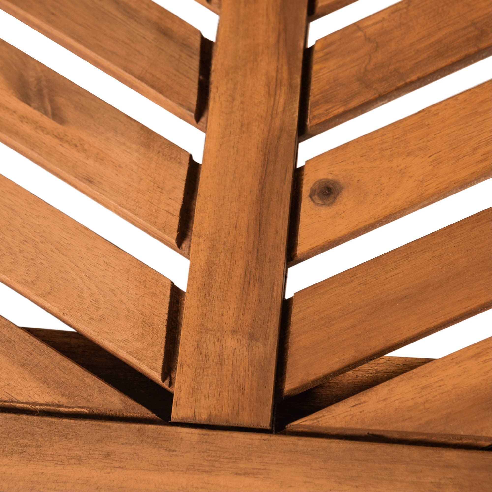 【Furniture】7 Person Outdoor Wood Chevron Patio Furniture Dining Set Table Chairs Bench