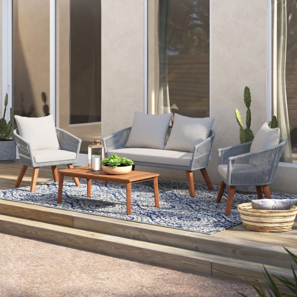 Rattan 4-Seat Group with Cushion