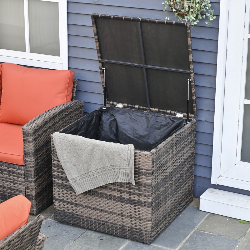 【Furniture】6 PCS Outdoor Patio Furniture Sets, PE Rattan Wicker Sofa Furniture Conversation Sets