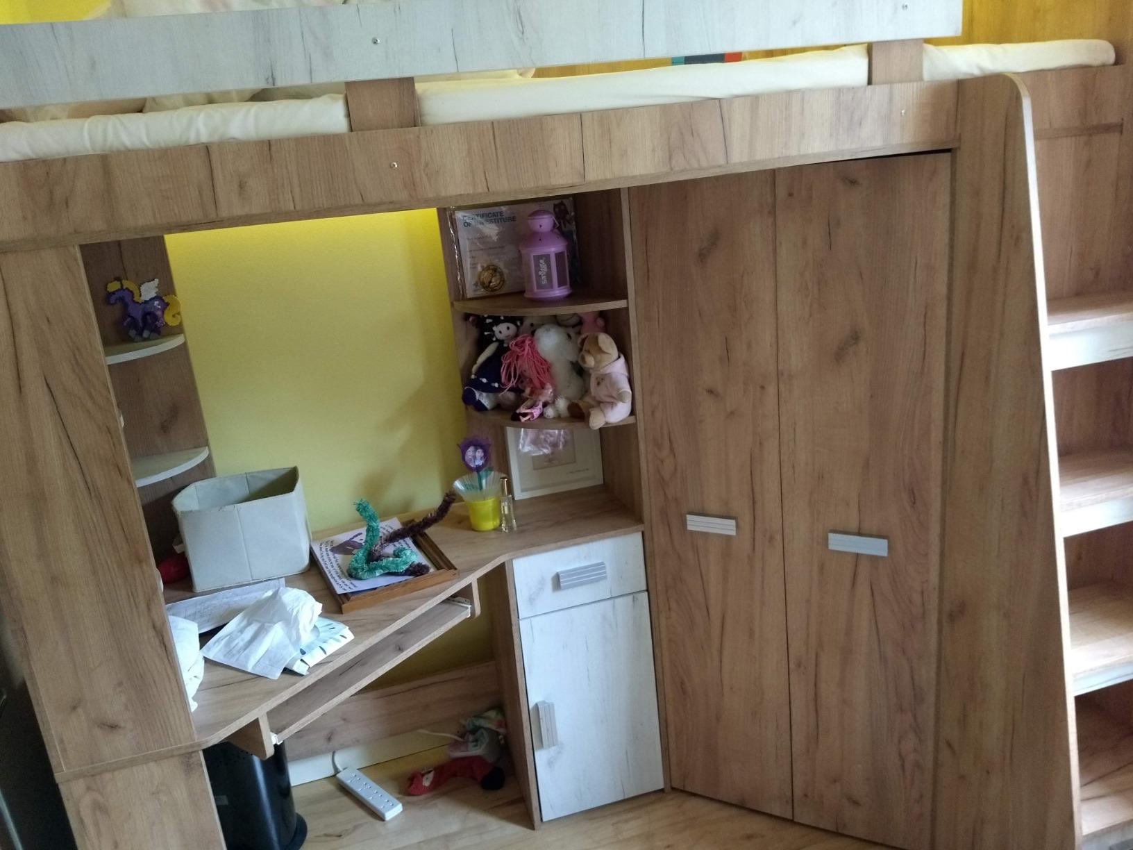 【Furniture】High Sleeper/Bunk Bed - All In 1 Right or Left Hand-side Stairs - Kids/Children Furniture Set