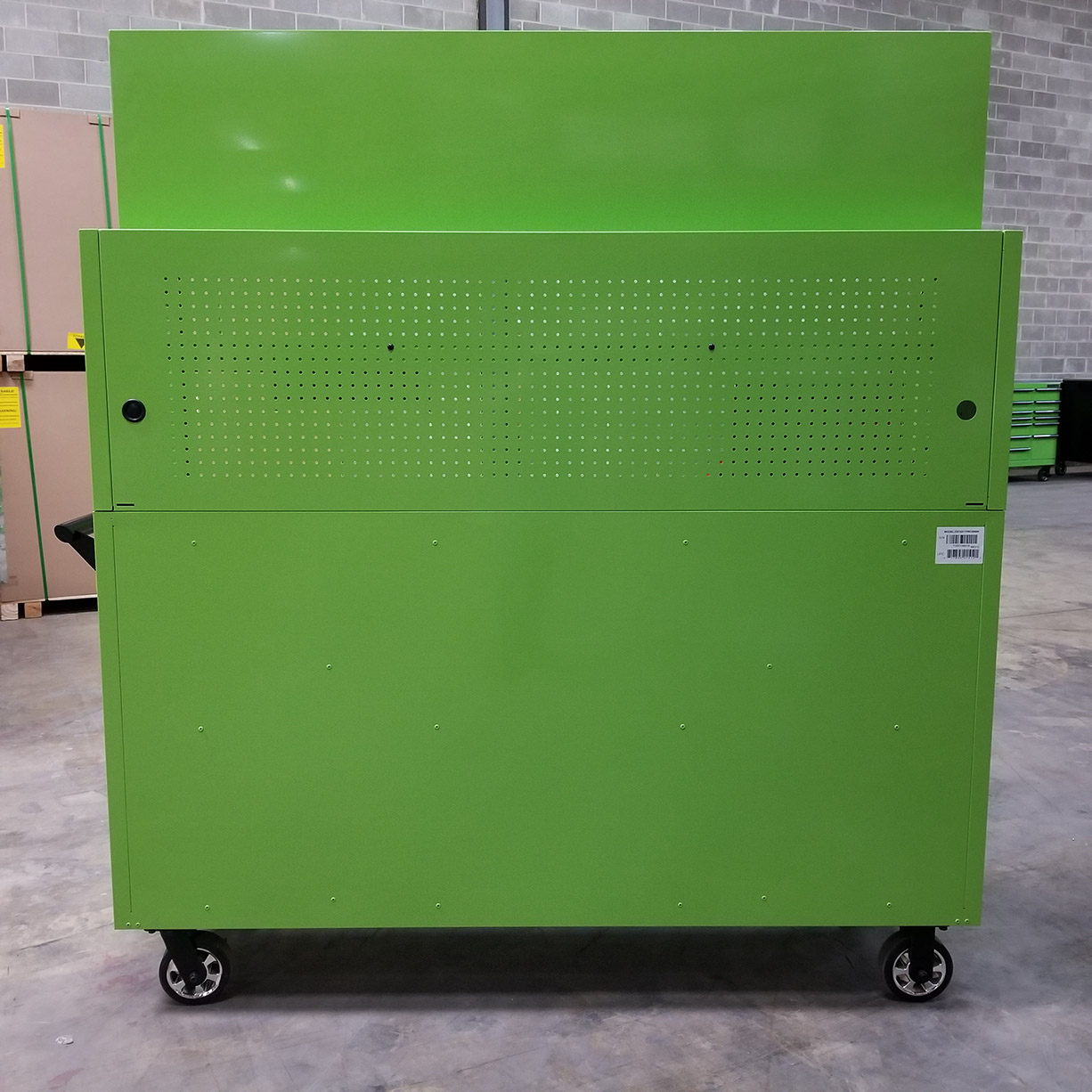 used toolboxScratch & Dent, Extreme Tools DX Series 72 x 21 Triple Bank Roller & Hutch Combo in Green-Black C Showroom Demo