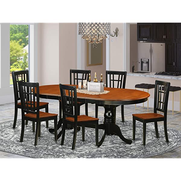 5 PC Dining room set-Dining Table with 4 Wooden Dining Chairs PLNI5-BCH-C