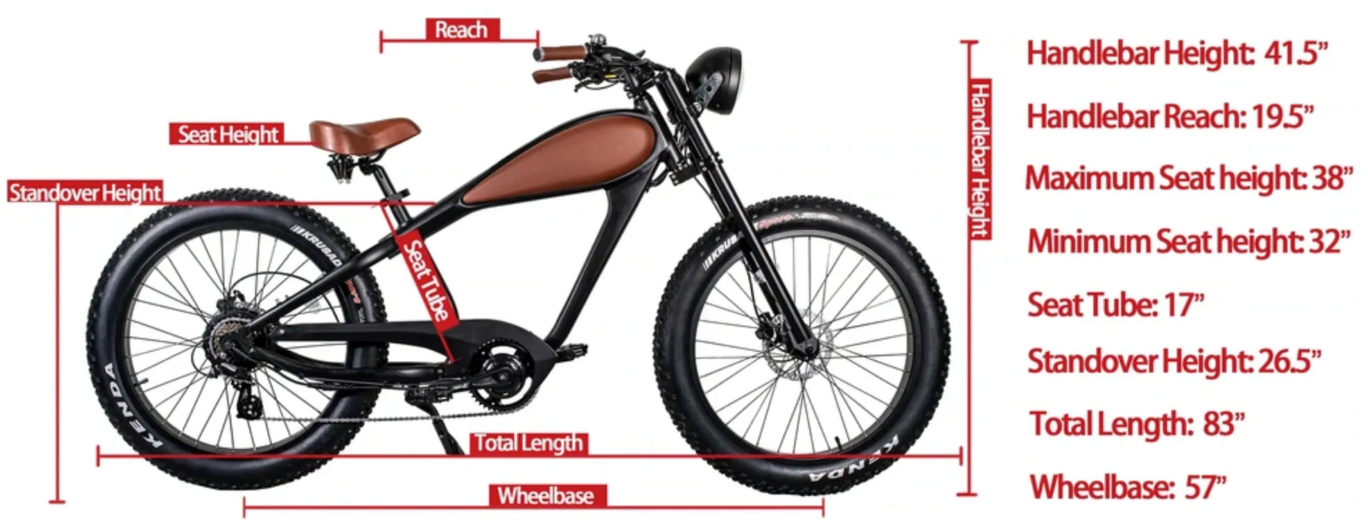 electric cafe racer revi bikes cheetah ebike measurements size tire to tire length height standover