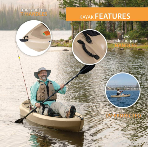 LIFETIME TIOGA 100 SIT-ON-TOP KAYAK (PADDLE INCLUDED)
