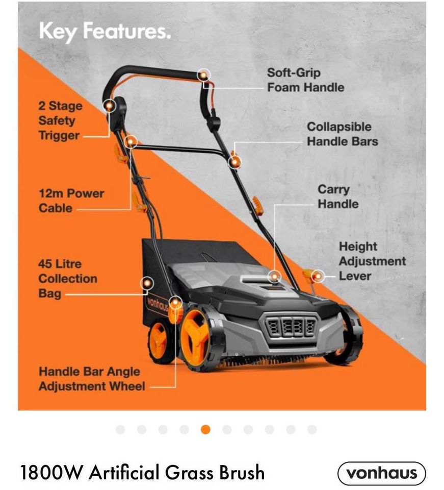 Vonhaus 1800W Artificial Grass Brush