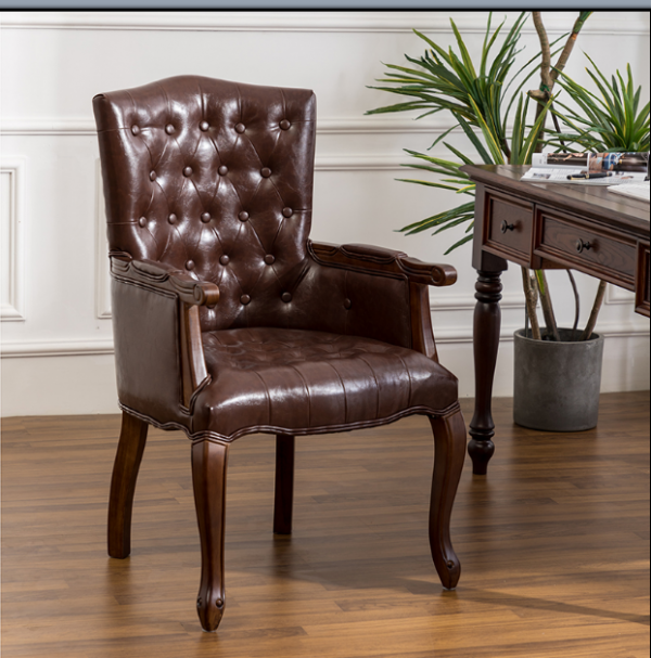 Solid wood study chair single armrest leisure negotiation chair hotel cafe chair computer desk chair