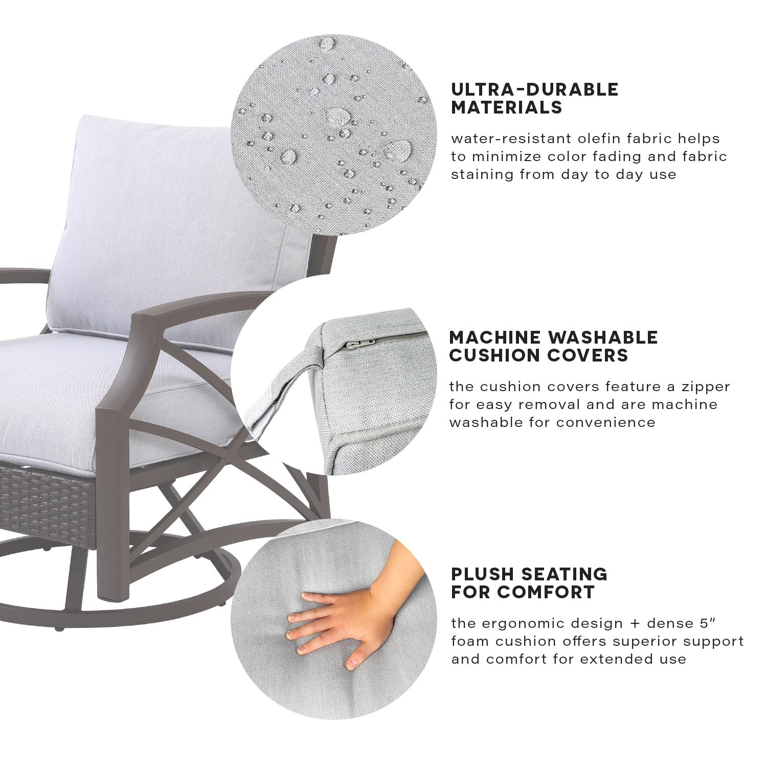 【Furniture】Kinger Home Propane Brazier Table 5-Piece Set, Suitable for Outdoor Patios